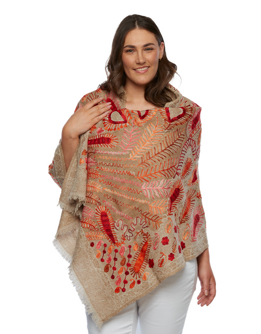 CP Embroidered Wool Shawl